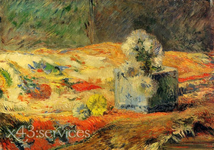 Paul Gauguin - Blumen und Teppich